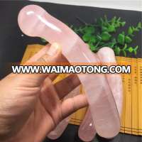 natural Rose quartz crystal dildo yoni healing crystal massage wand