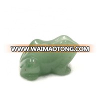 Wholesale green aventurine crystal frog mini carving for Decoration