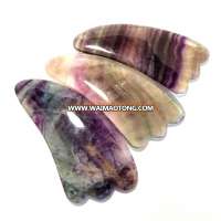 Wholesale Natural Rainbow Fluorite Crystal Scraper Quartz Board Gua Sha Tools For Face Massage Gifts For Friends Parents