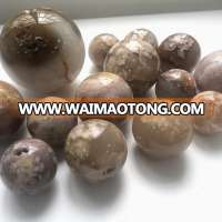 Natural Rare Cherry Blossoms Agate Ball Crystal Sakura Stone Sphere For Decoration