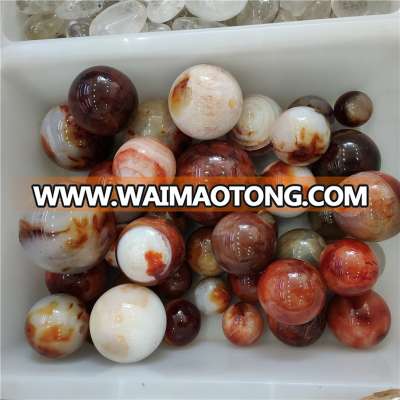 natural red agate crystal spheres