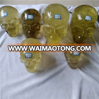 high quality citrine quartz crystal skulls natural crystal hand carved skulls