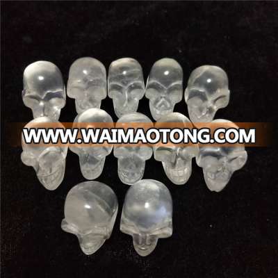 Natural clear  quartz  crystal  carved  skull ,decoration crystals