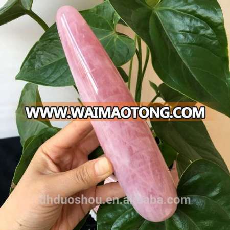 Natural Rose Quartz Crystal Artificial Penis for Women